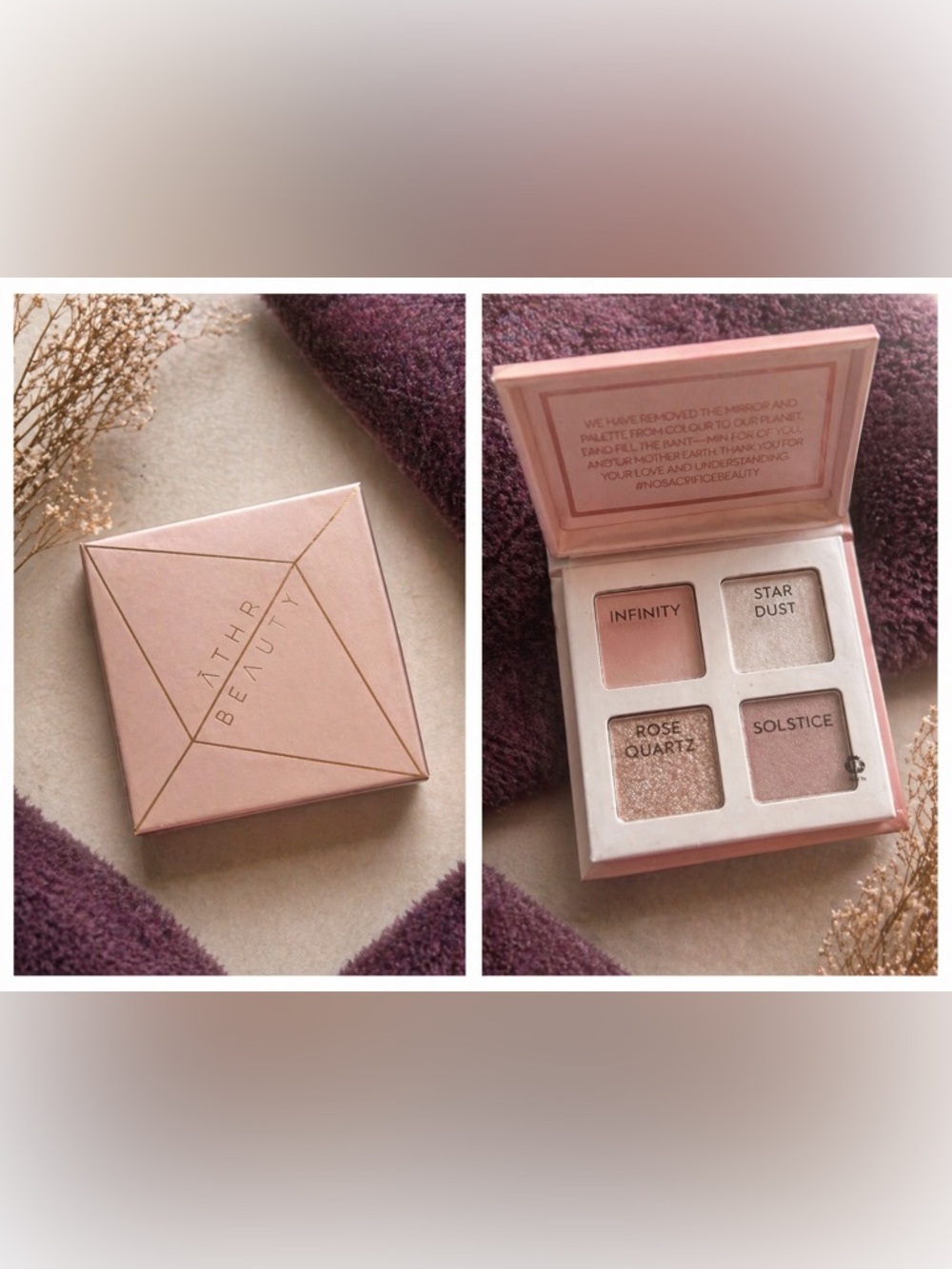 ✨ ĀTHR Beauty – Rose Quartz Crystal Eyeshadow Quad